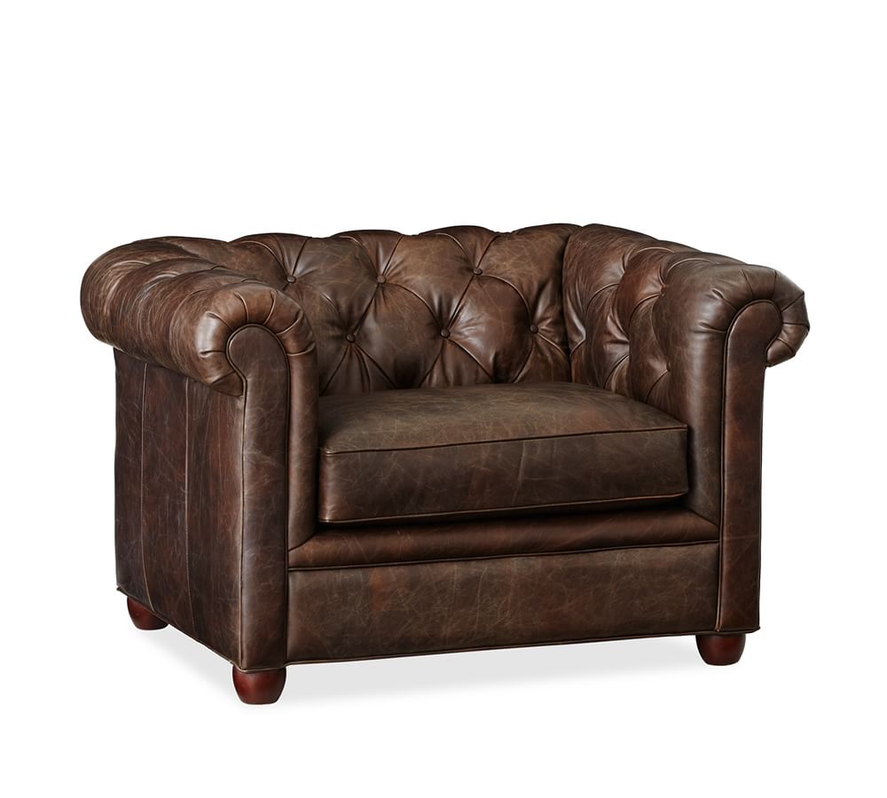 Chesterfield Leather Armchair Pottery Barn AU