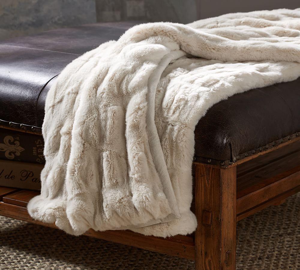 Ruched Faux Fur Throw | Pottery Barn AU