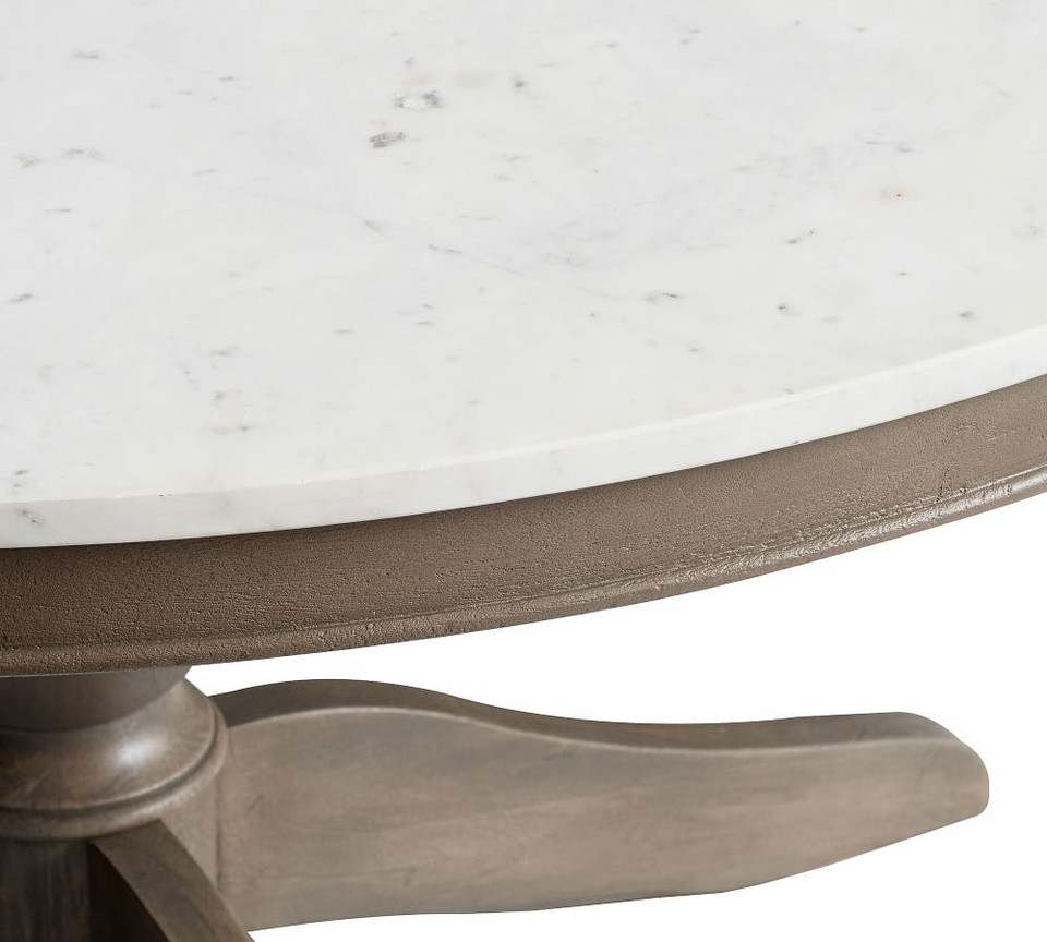 Alexandra Round Marble Pedestal Dining Table