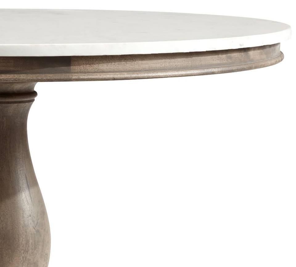 Alexandra Round Marble Pedestal Dining Table