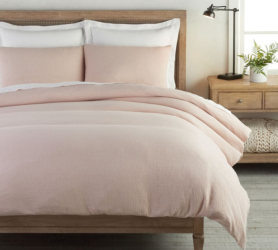 Soft Cotton Duvet Cover & Shams Dusty Rose