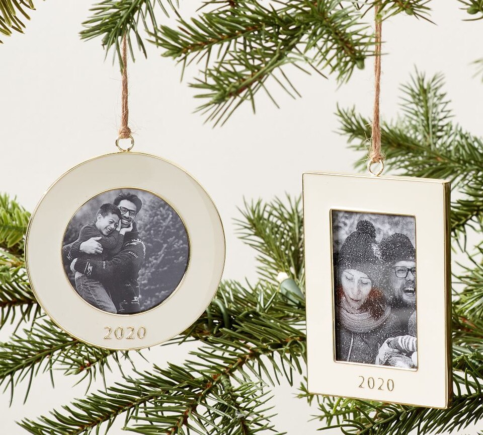2020 Dated Enamel Frame Ornament - White | Pottery Barn Australia