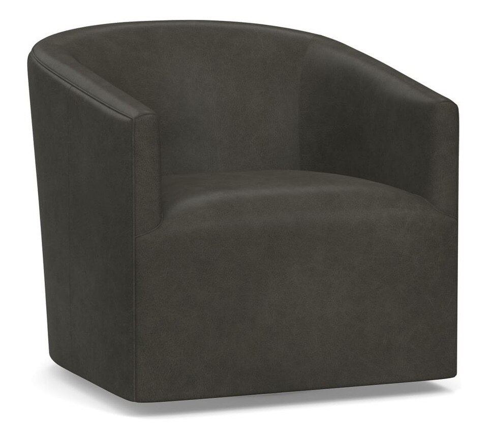 Baldwin Leather Swivel Armchair