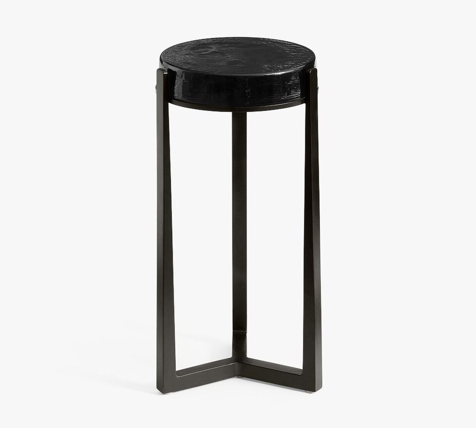 Cori Round Recycled Glass Accent Table