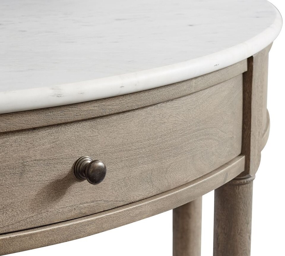 Alexandra Marble Demilune Console Table