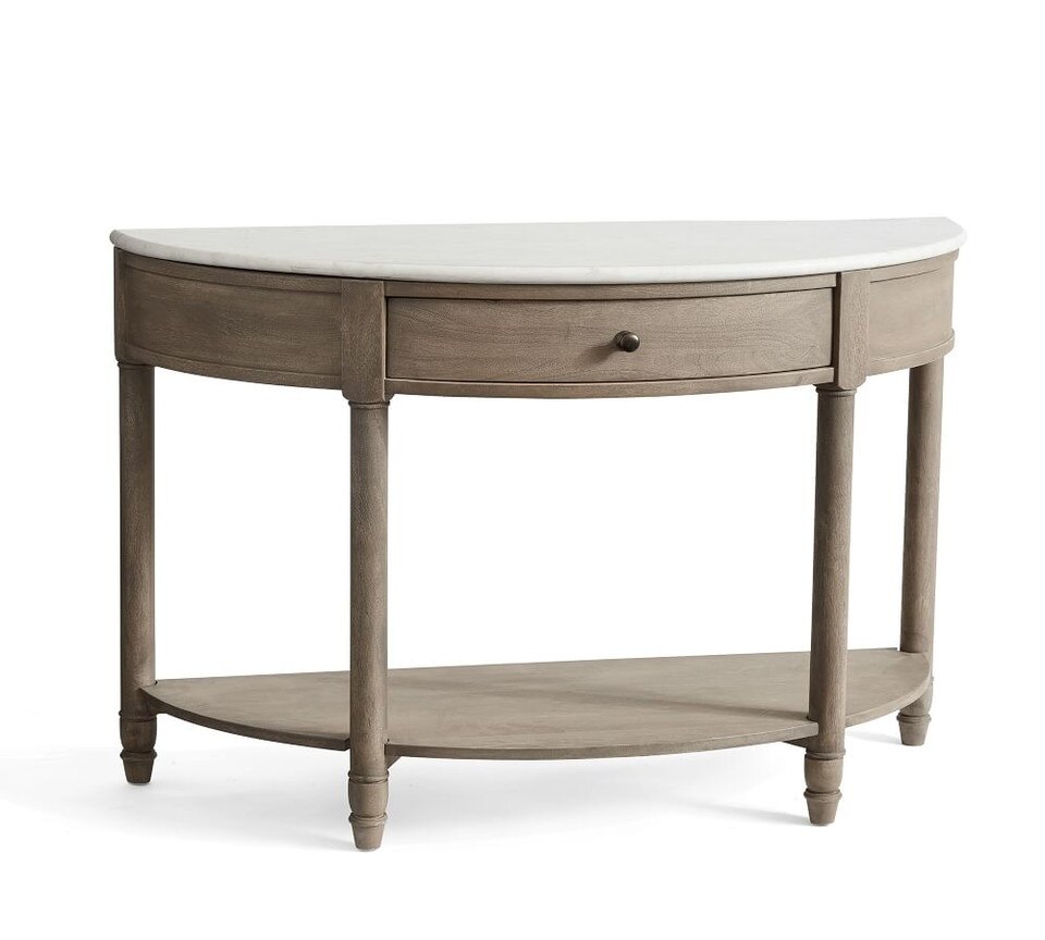 Alexandra Marble Demilune Console Table