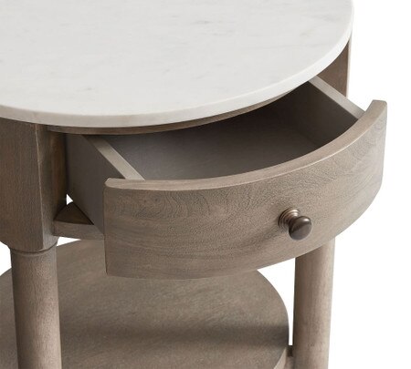 Alexandra 21 Round Marble Nightstand Alexandra 21 Round Marble Nightstand, Round Night Tables
