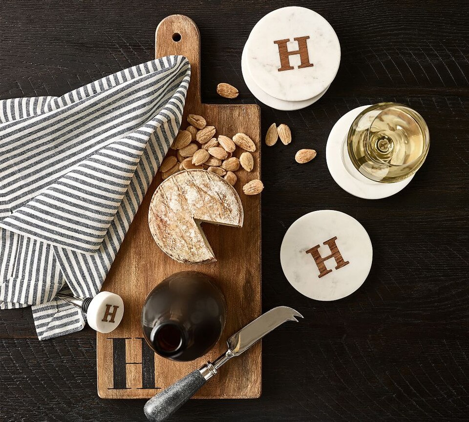 Alphabet Marble and Wood Coasters