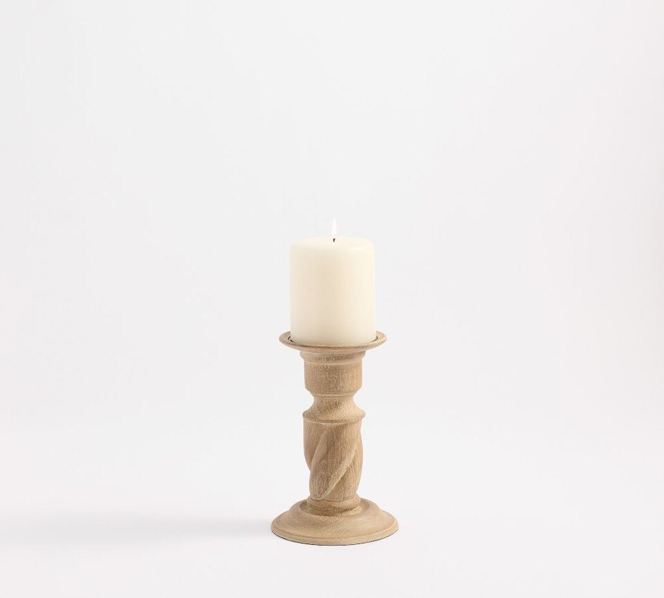 Altair Wood Hurricane Candle Holder