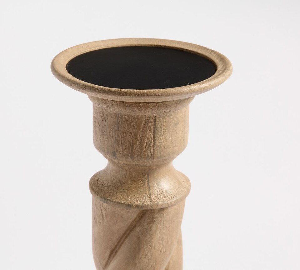 Altair Wood Hurricane Candle Holder