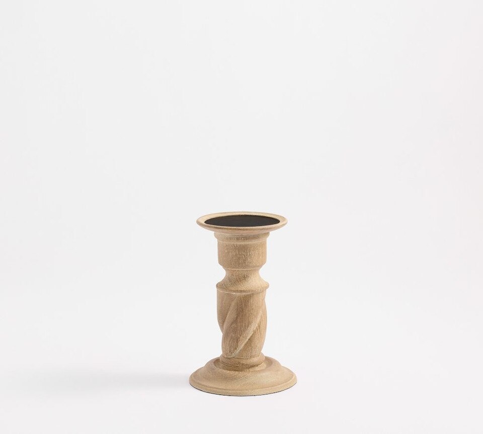 Altair Wood Hurricane Candle Holder