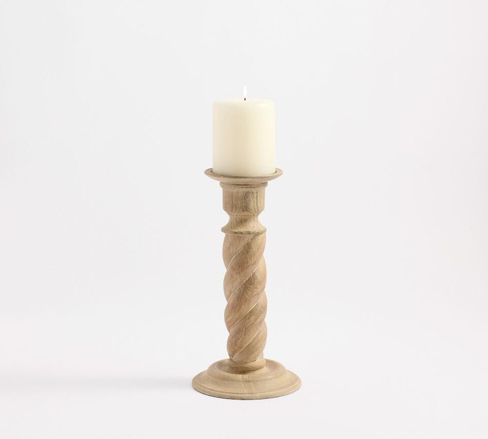 Altair Wood Hurricane Candle Holder