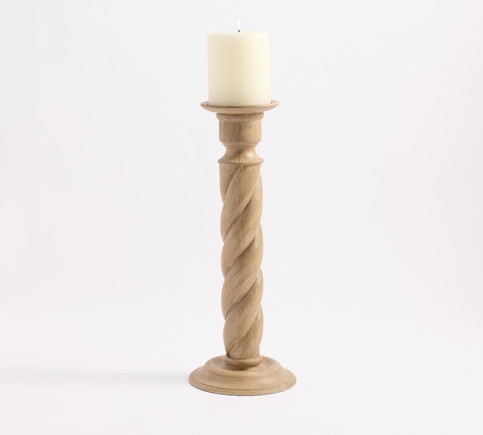 Altair Wood Hurricane Candle Holder