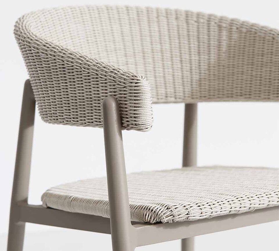 Antigua All-Weather Wicker Dining Armchair, Fog Grey ...