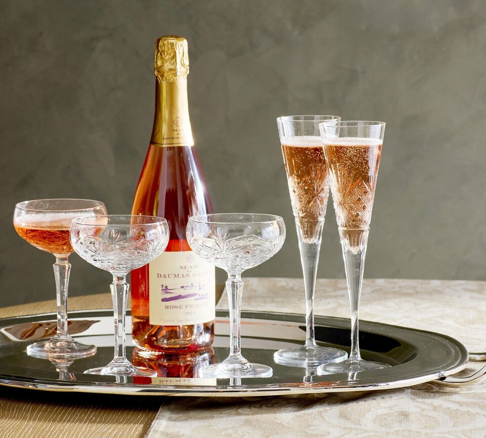 Antique Cut Champagne Flutes