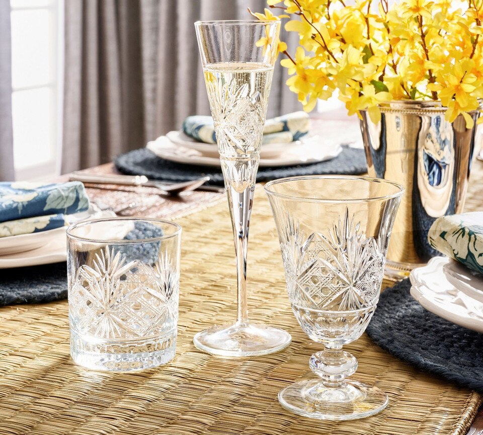 Antique Cut Champagne Flutes