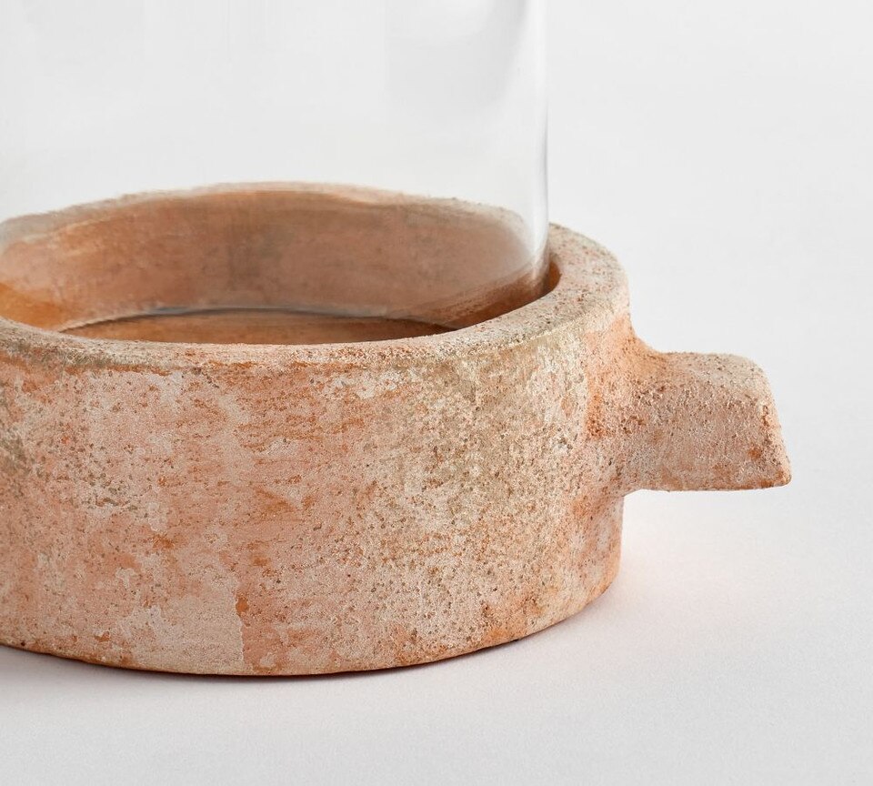 Artisan Handcrafted Ceramic Hurricane Candleholder