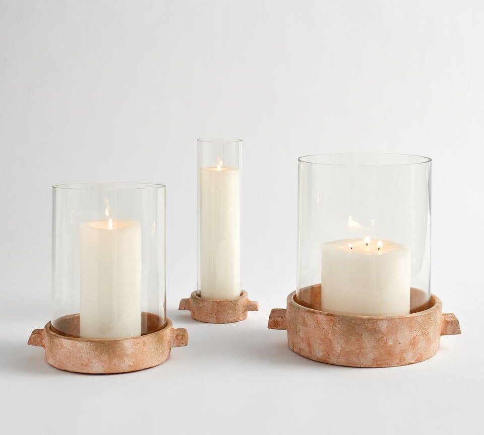 Artisan Handcrafted Ceramic Hurricane Candleholder