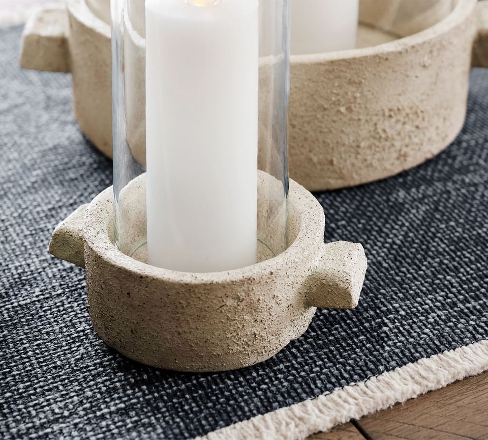 Artisan Handcrafted Ceramic Hurricane Candleholder