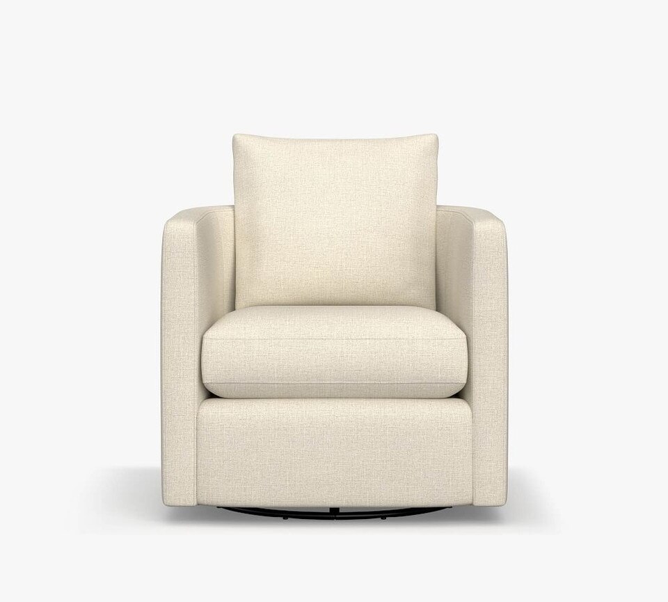 Ayden Barrel Arm Upholstered Swivel Armchair