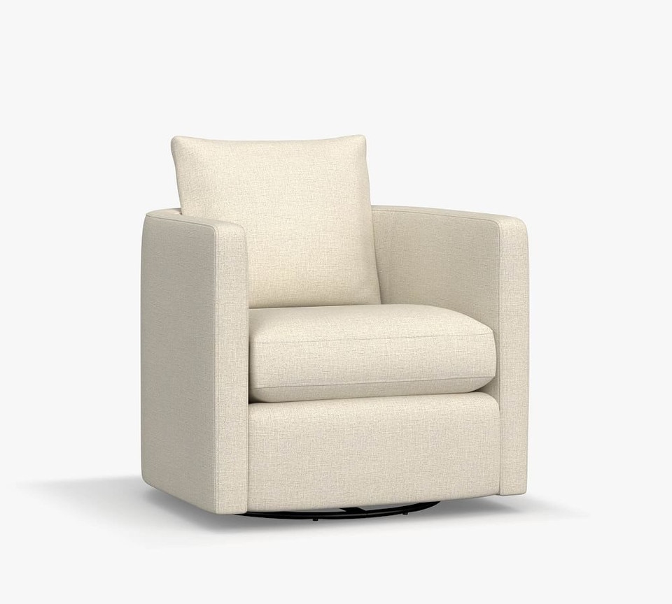Ayden Barrel Arm Upholstered Swivel Armchair