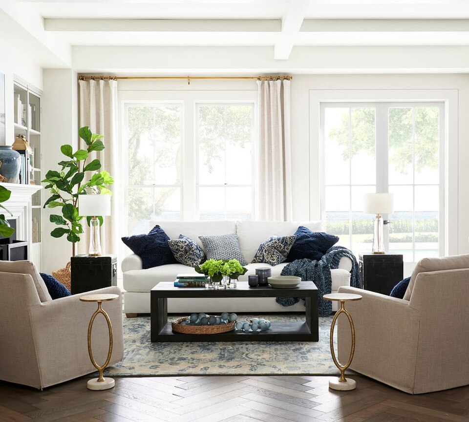 Ayden Square Arm Slipcovered Swivel Glider