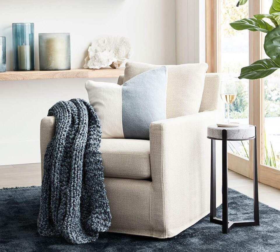 Ayden Square Arm Slipcovered Swivel Glider