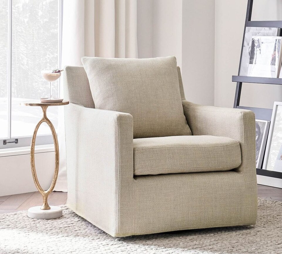 Ayden Square Arm Slipcovered Swivel Glider