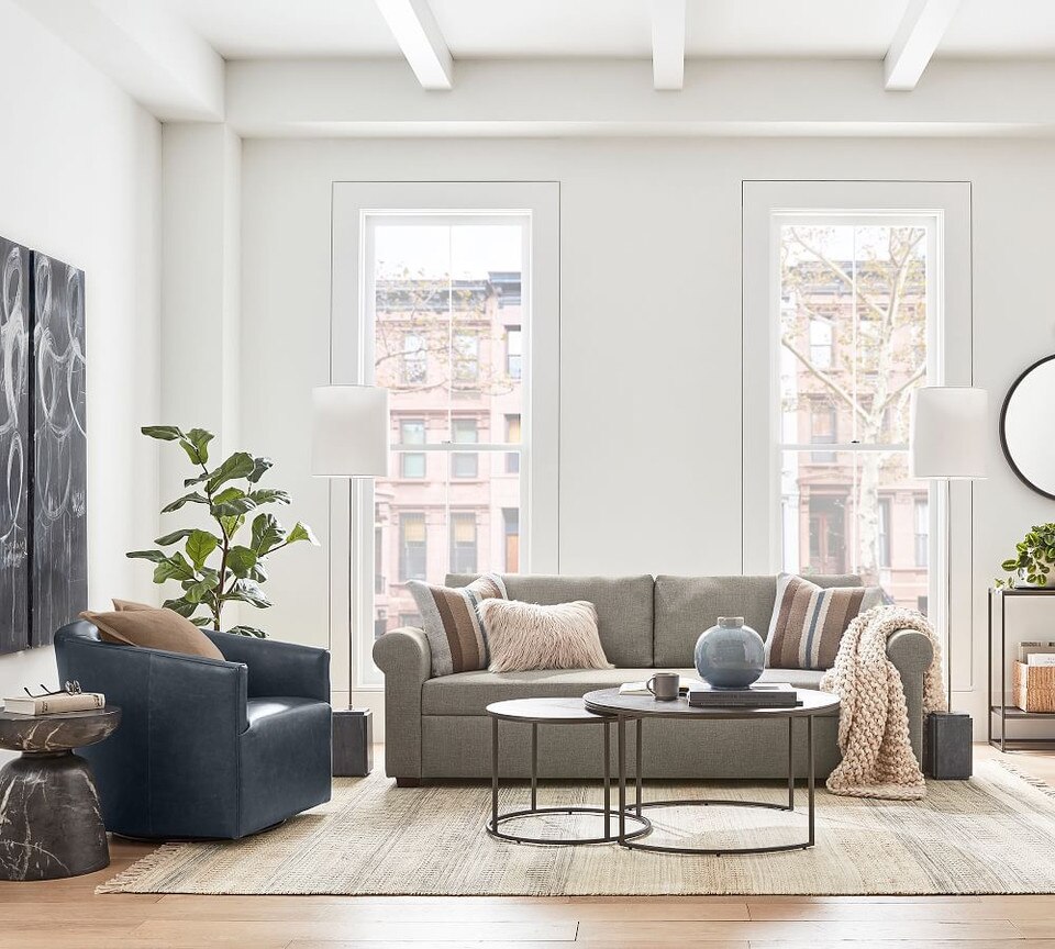 Baldwin Leather Swivel Armchair