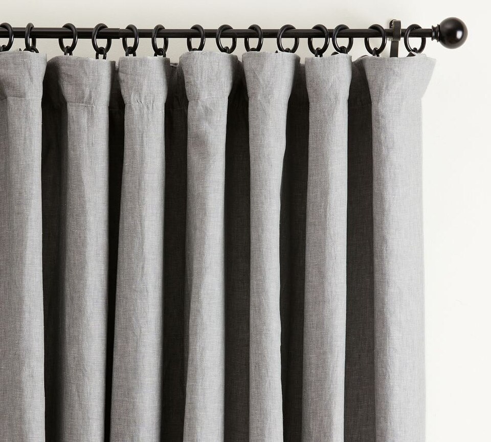Belgian Flax Linen Curtain - Flagstone