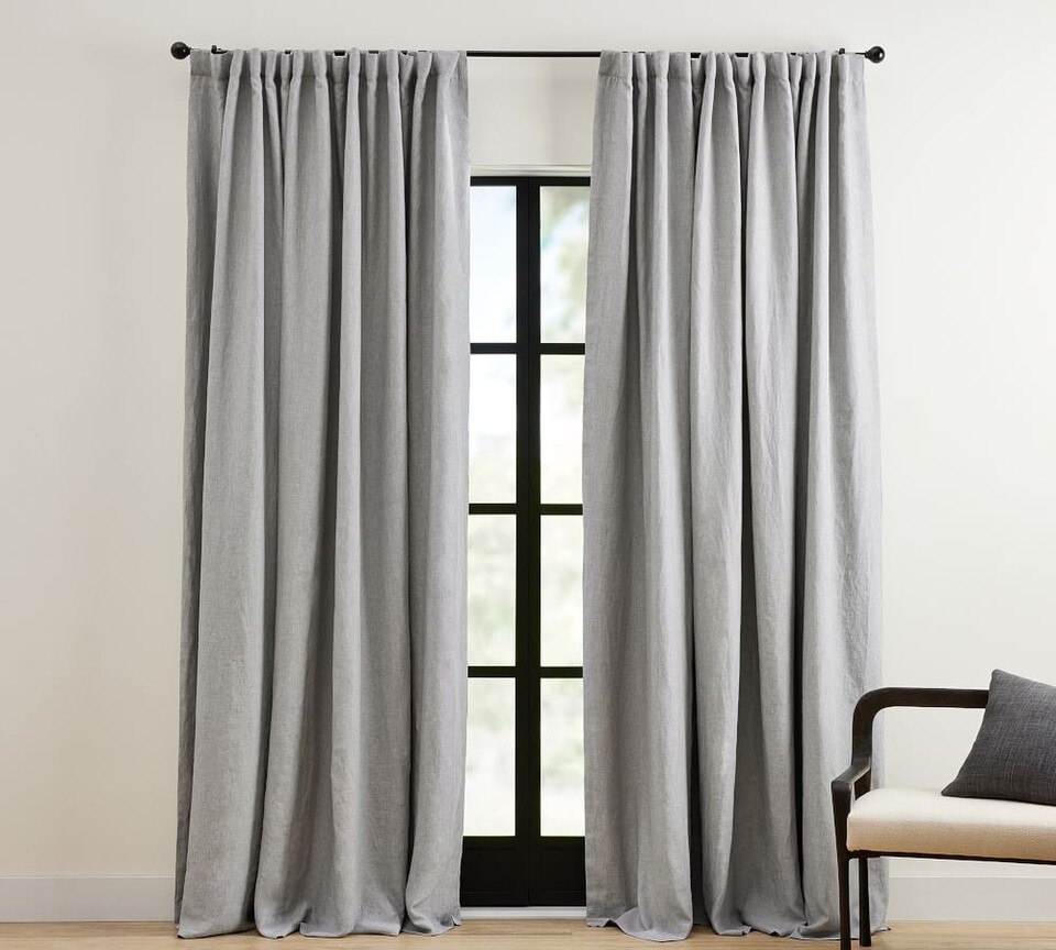 Belgian Flax Linen Curtain - Flagstone