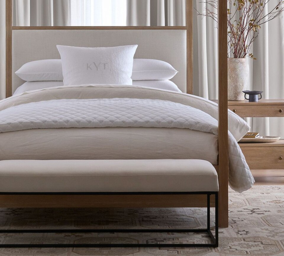 Belgian Flax Linen Diamond Coverlet