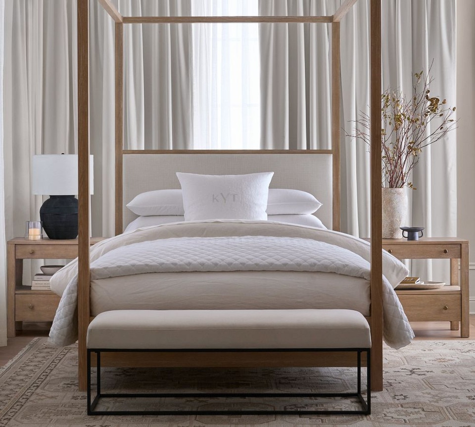 Belgian Flax Linen Diamond Coverlet