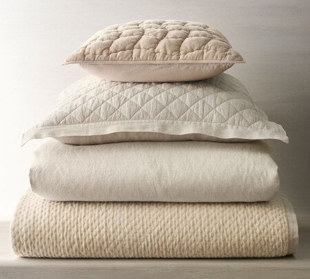 Belgian Flax Linen Diamond Quilted Pillowcase