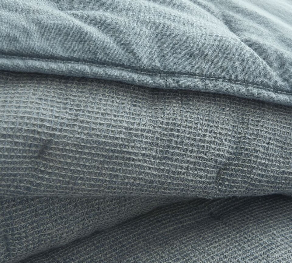 Belgian Flax Linen Waffle Coverlet & Pillowcases