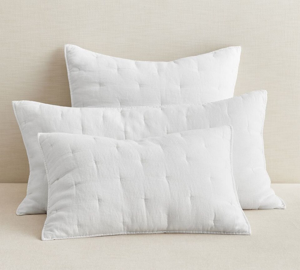 Belgian Flax Linen Waffle Quilted Pillowcase