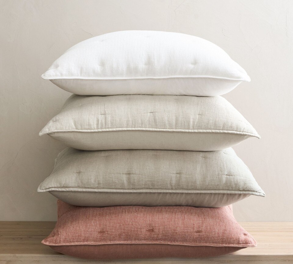 Belgian Flax Linen Waffle Quilted Pillowcase