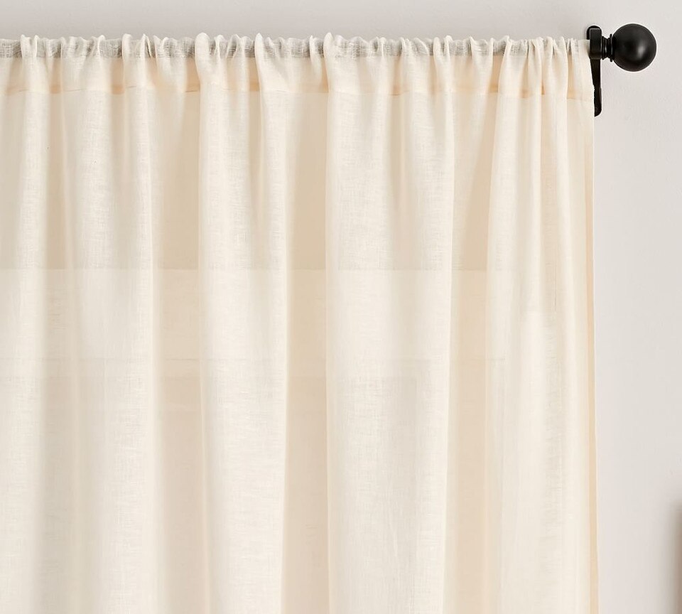 Belgian Linen Flax Sheer Curtain - Ivory