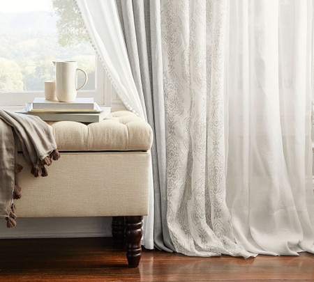 Belgian Linen Flax Sheer Curtain Ivory Pottery Barn Australia Belgian Linen Flax Sheer Curtain, Patterned Sheer Curtains Australia