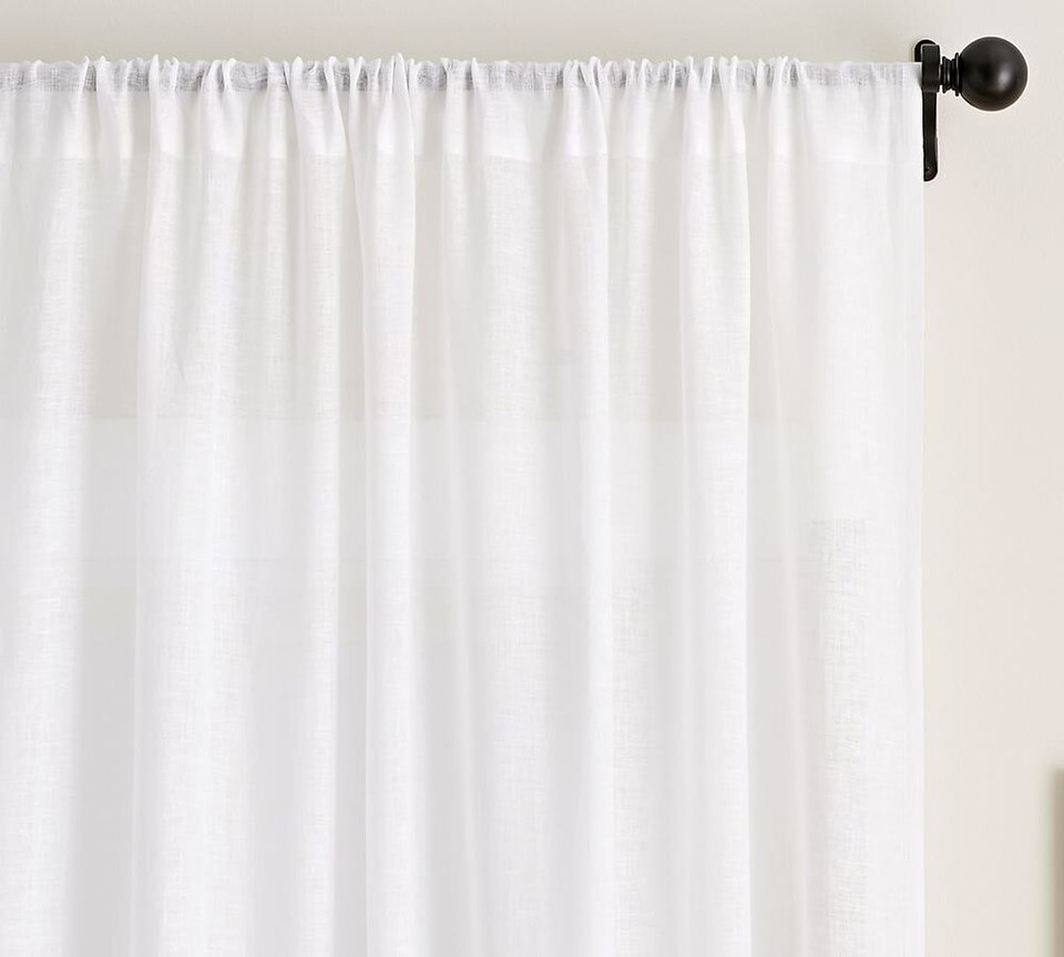 Belgian Flax Linen Rod Pocket Sheer Curtain