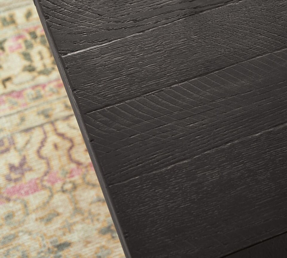 Benchwright Extending Dining Table Blackened Oak 218 Cm