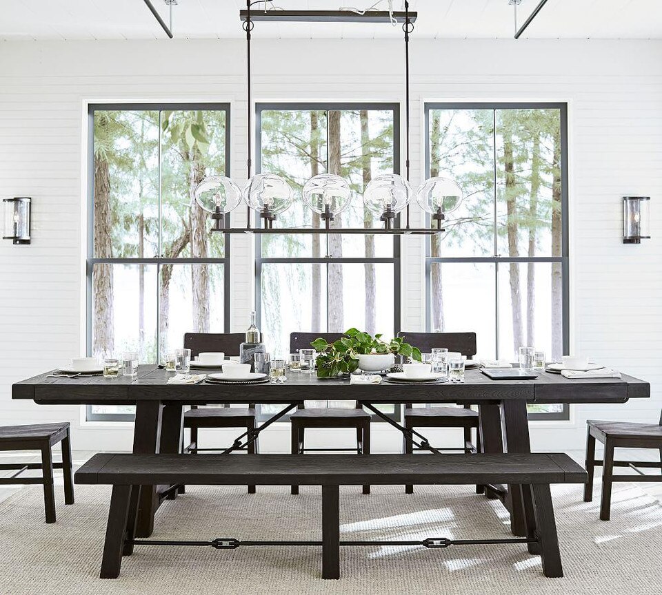 Benchwright Extending Dining Table - Blackened Oak (218 cm ...