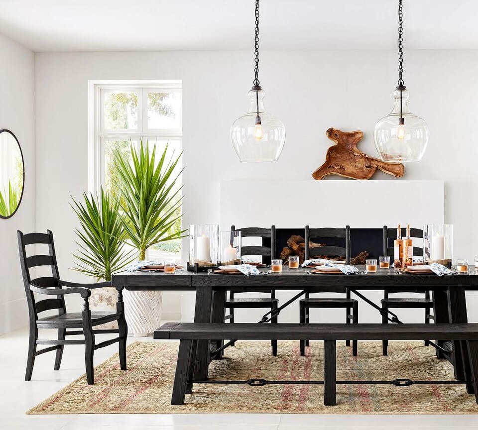 Benchwright Extending Dining Table - Blackened Oak (218 cm ...