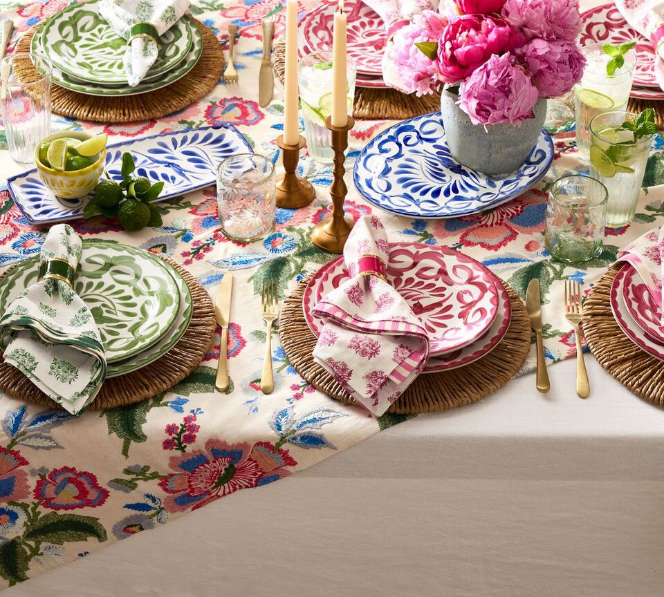 Block Print Napkin - Blue Floral