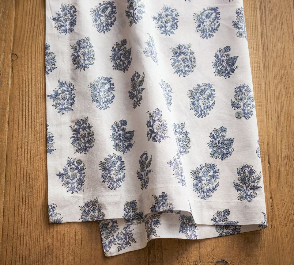 Block Print Napkin - Blue Floral