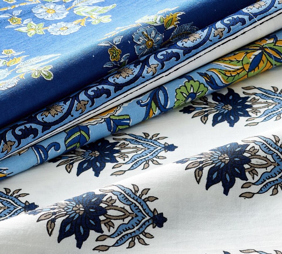 Block Print Organic Cotton Napkins - Mixed Set of 4
