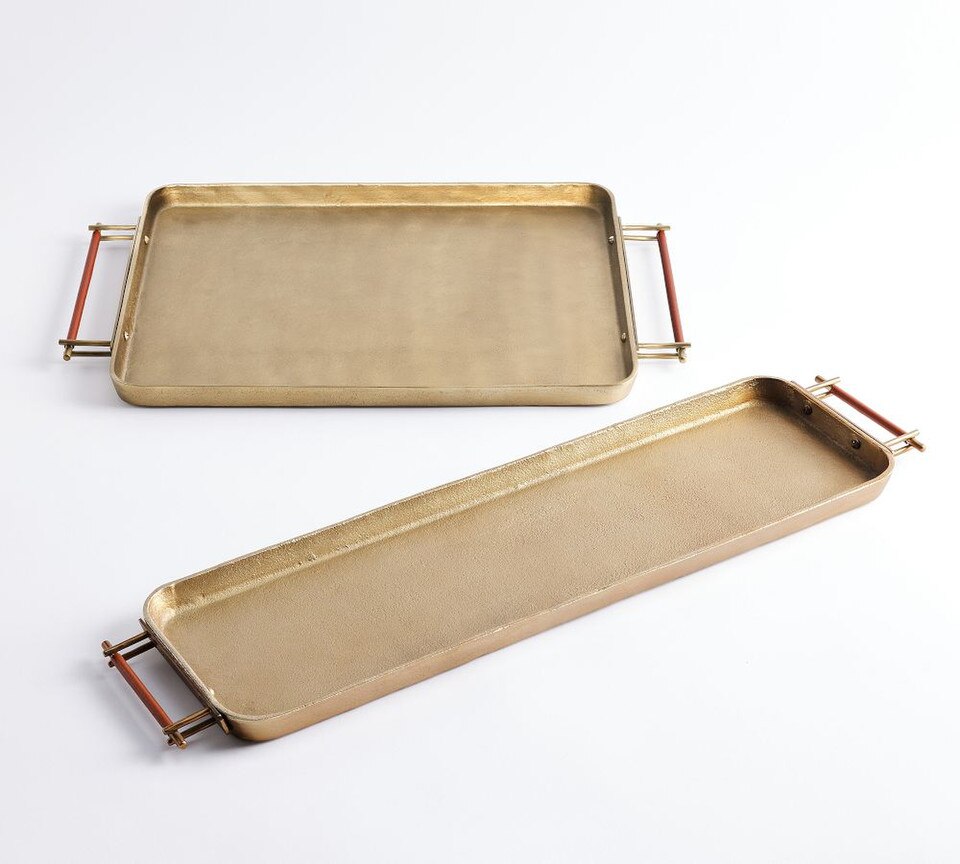 Handcrafted Beltic Brass & Leather Tray