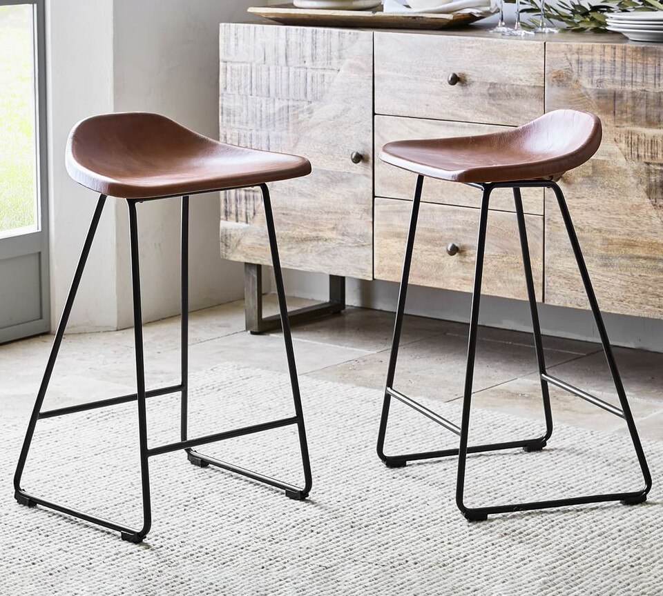 Brenner Leather Bar & Counter Stool
