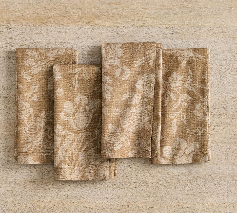 Brianna Floral Organic Cotton Napkins - Set of 4