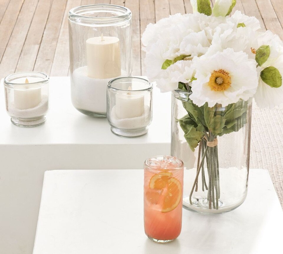 Brie Handcrafted Glass Hurricane Candleholder